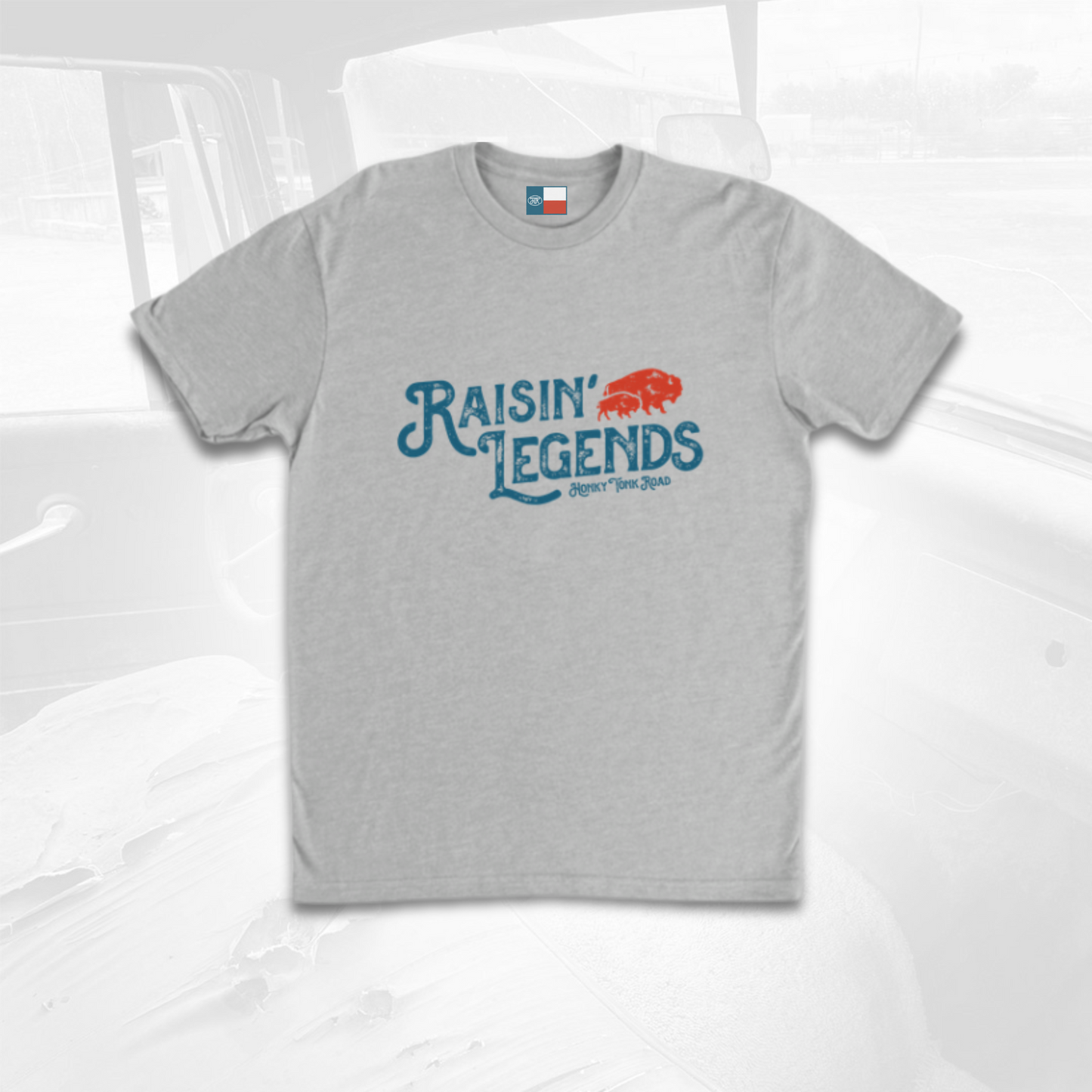 Women's graphic Tee with Honky Tonk Road Raisin' LEgends logo