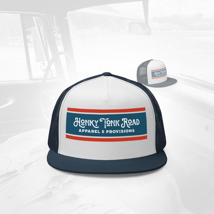 Printed logo trucker hat
